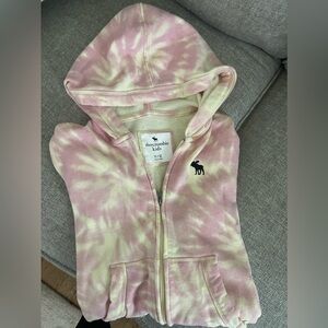 Abercrombie kids pink tie d’y hood sweatshirt size kids 11/12